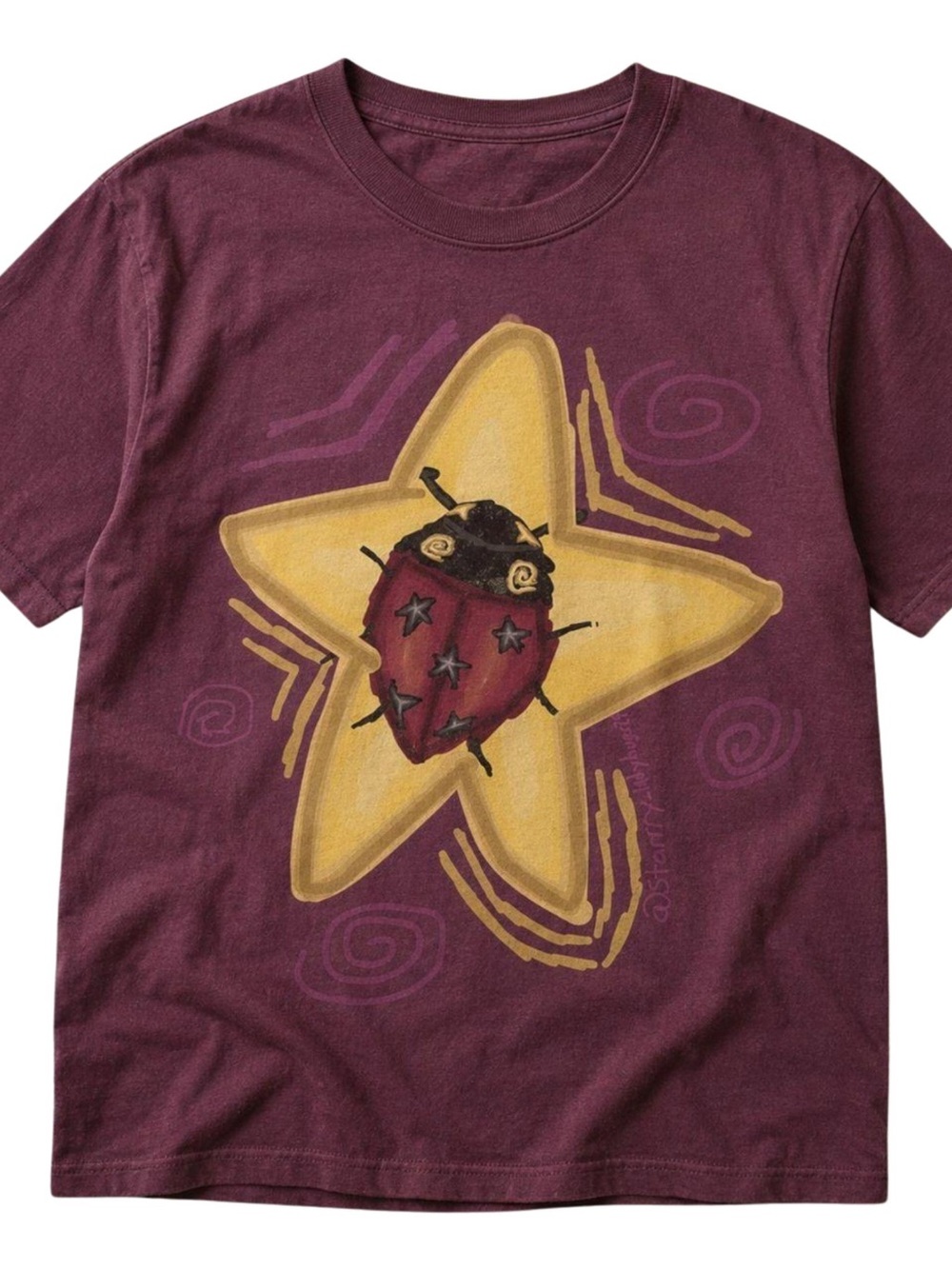 Gildan Berry Graphic Star & Ladybug Tee